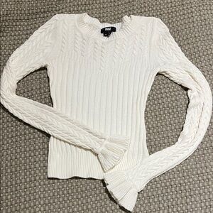 PAIGE Women's Ivory Cable Knit Sweater